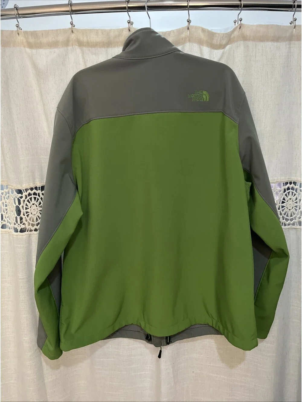 The North Face Apex Bionic Softshell Jacket Men 2XL Green Colorblock Windwall